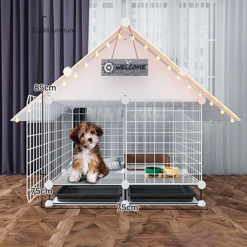 Imagem -05 - Iron House For Living Room Pet Cage Indoor Varanda Dog Fences Creative Home Cat Villa Puppy Kennel Courtyard Modern And Simple z