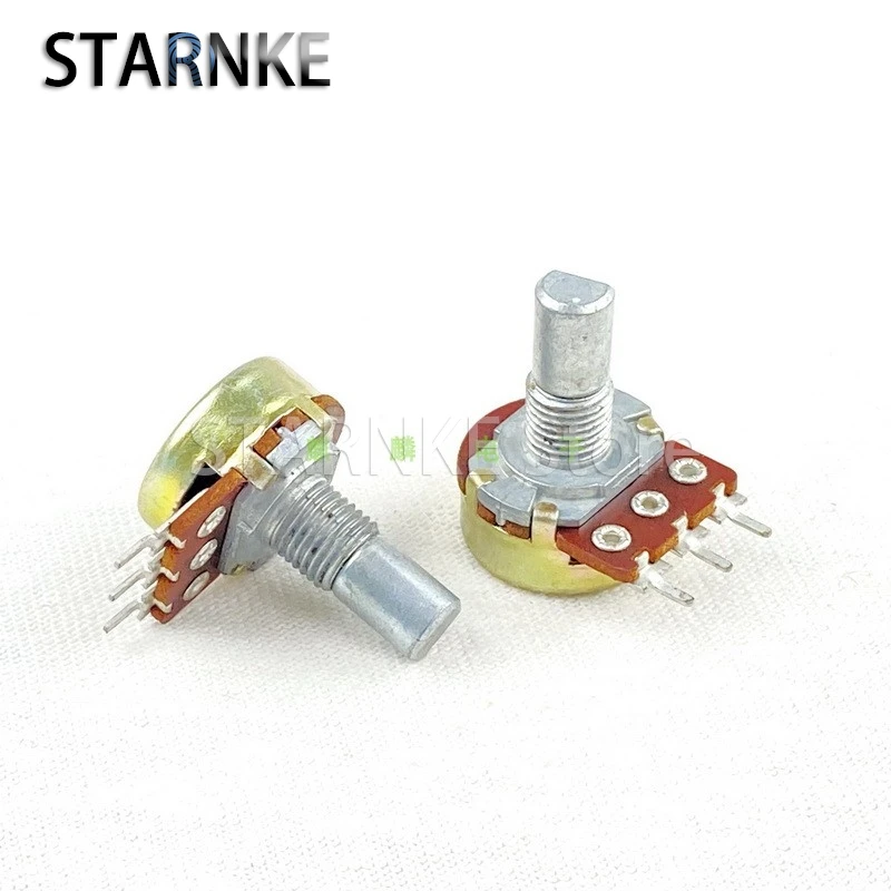 2PCS A1M 16 Type 3-Pin single-joint Speaker Amplifier Audio Volume Potentiometer 15MM Half D-shaped Shaft