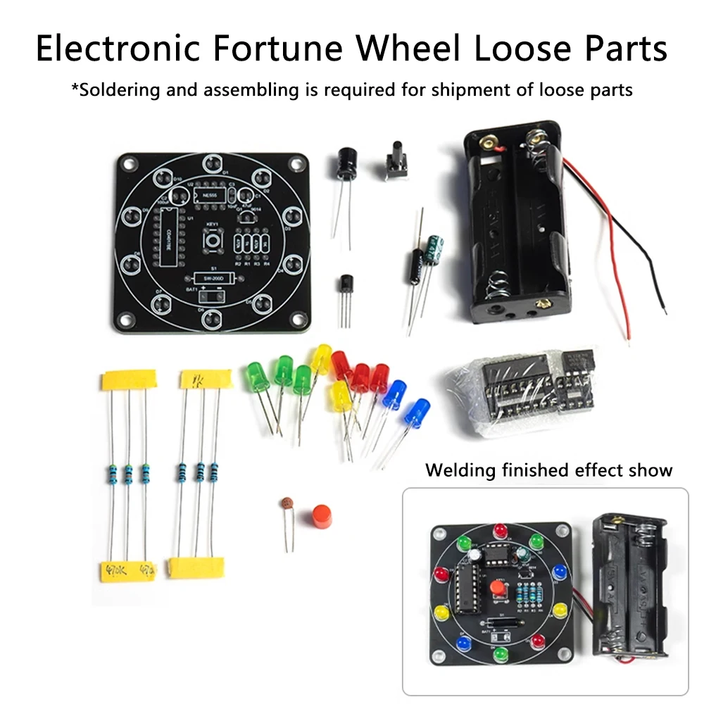 Electronic Lucky Carousel DIY Fabrication Kit LED Running Light Sweepstakes Montagem Eletrônica Fun Soldering Practice Boards