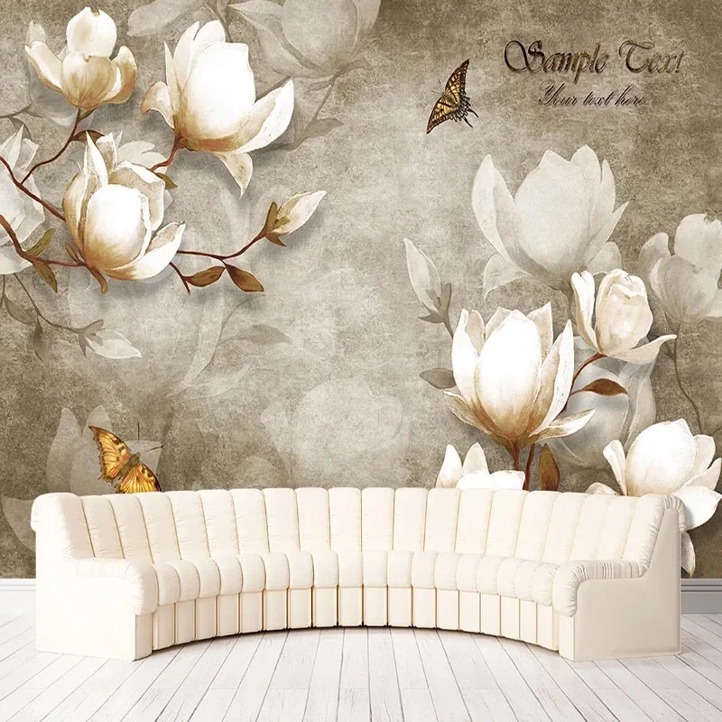 

Custom Photo Wallpaper 3D Vintage Oil Painting Flowers Murals Living Room Bedroom Home Decor Papel De Parede Wall Paper Backdrop