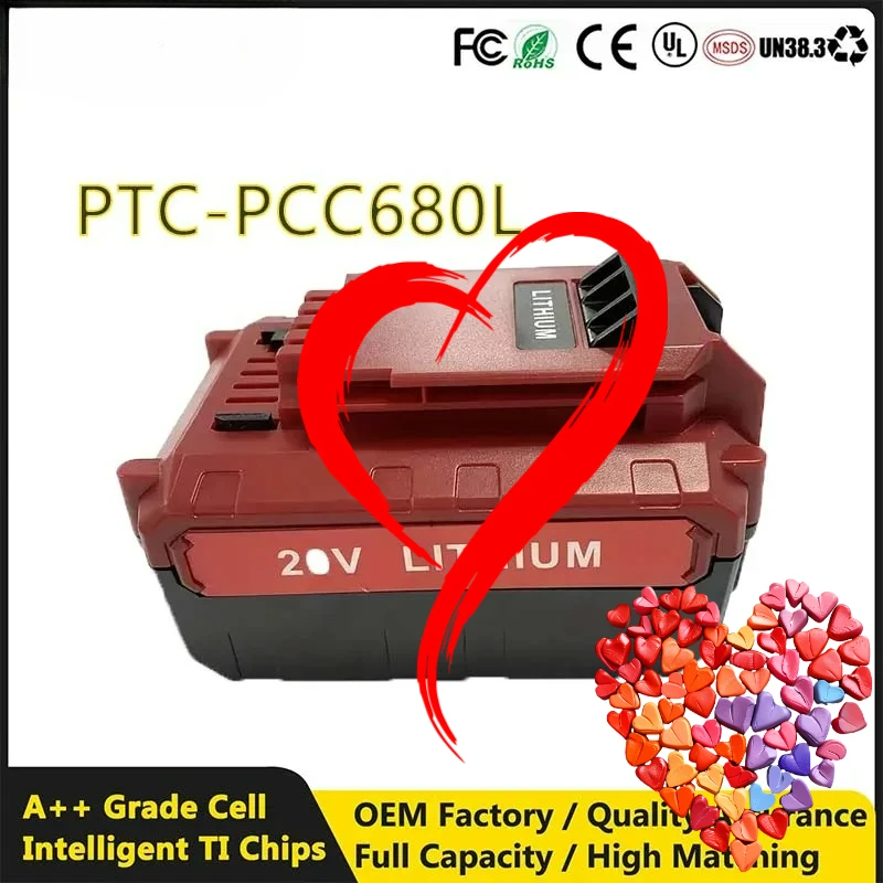 

20V Battery 2.5Ah for Porter-Cable 20V Lithium Battery PCC681L PCC685L PCC685LP PCC680L PCC682L PCC600 PCC640 Lithium Battery