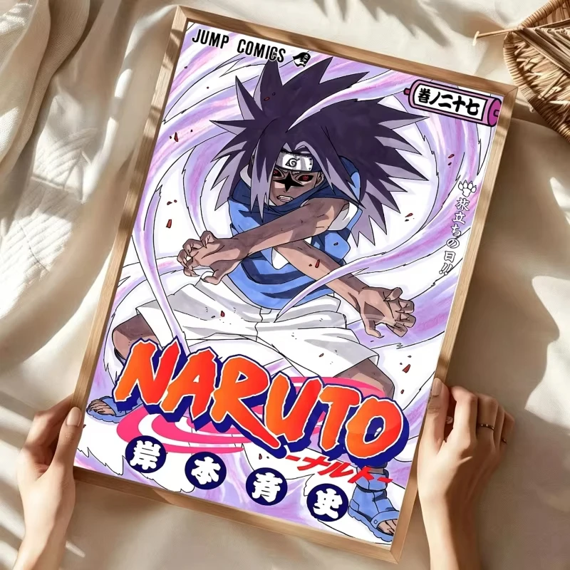 N-Naruto Anime Hot Blood Ninja Magazin-Cover Poster Leinwandgemälde für Zuhause Wohnzimmer Schlafzimmer Bar Café Wandkunst Dekoration – Detail 9