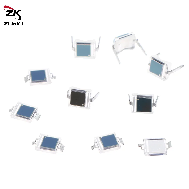 (ZYDD01) 5Pcs Photodiode BPW34S BPW34 Surface Mount/Direct Plug-in SMD-2/DIP-2 Silicon PIN Photodiode Infrared Receiver Tube
