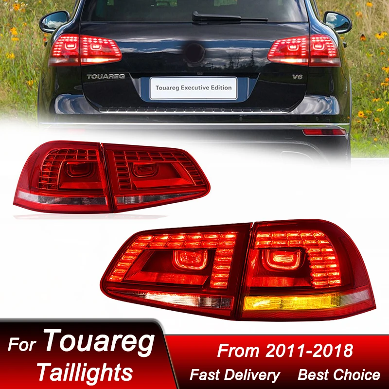 Car Led Tail Lights For VW Touareg 2011-2018 low to high style full LED Tail Lamp Dynamic Turn Signal Light Tail Lamp Assembly