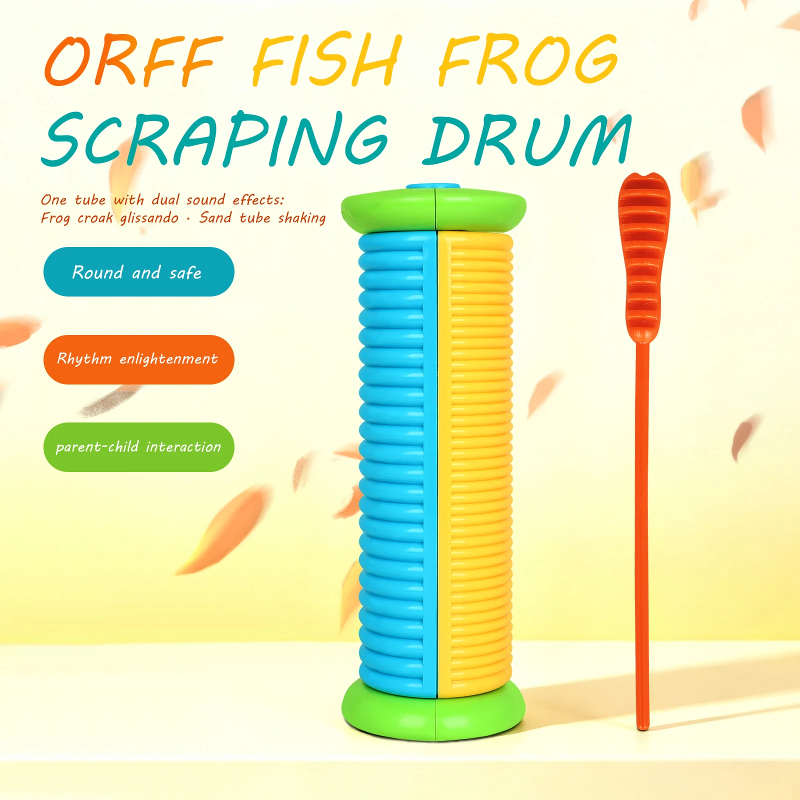 IRIN Handbell Sand Cylinder Scraping Cylinder Color ABS Scraper Bells Rattle Orff Musical Instruments Early Education Tools