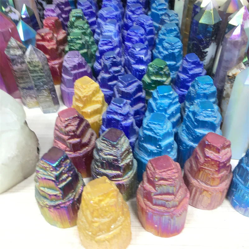 

Natural Stones Quartz Crystal Aura Selenite Tower Healing Reiki Gemstones Home Decoration