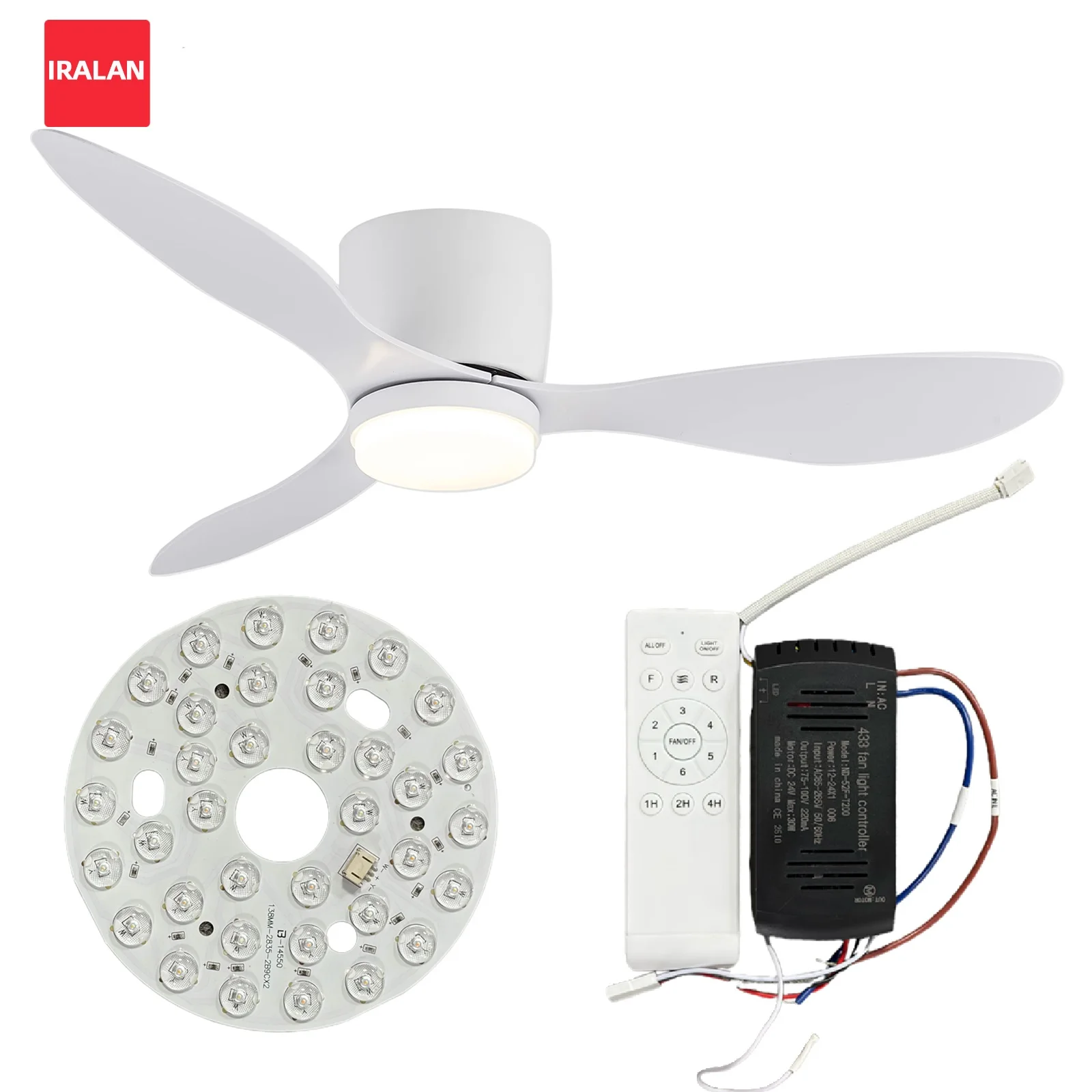 Led Panel Light and Drive Controller Intelligent Remote Control Three-color Light Panel Fan Light Easy Installation Panel Lamp