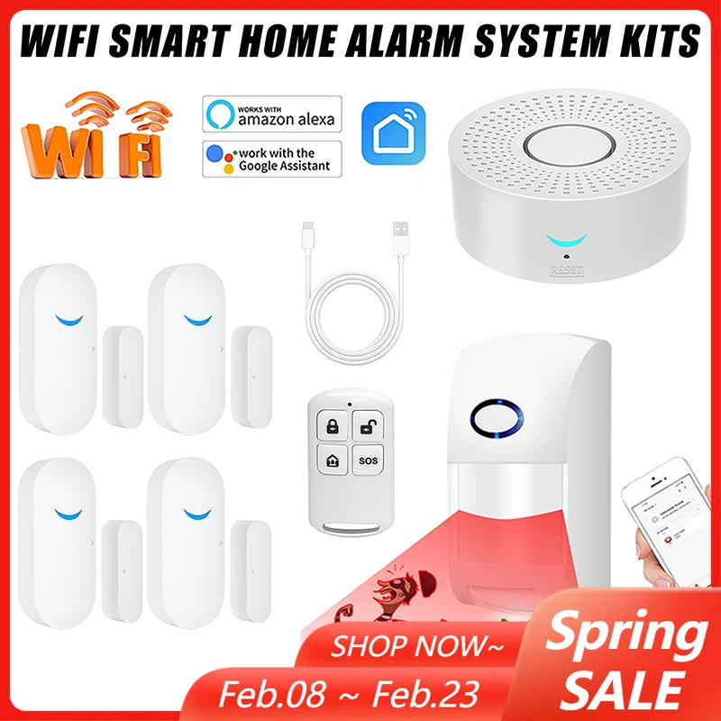 

WIFI умная домашняя сигнализация 433 МГц инфракрасный датчик охранная система с дистанционным управлением и инфракрасным датчиком управление через приложение беспроводное