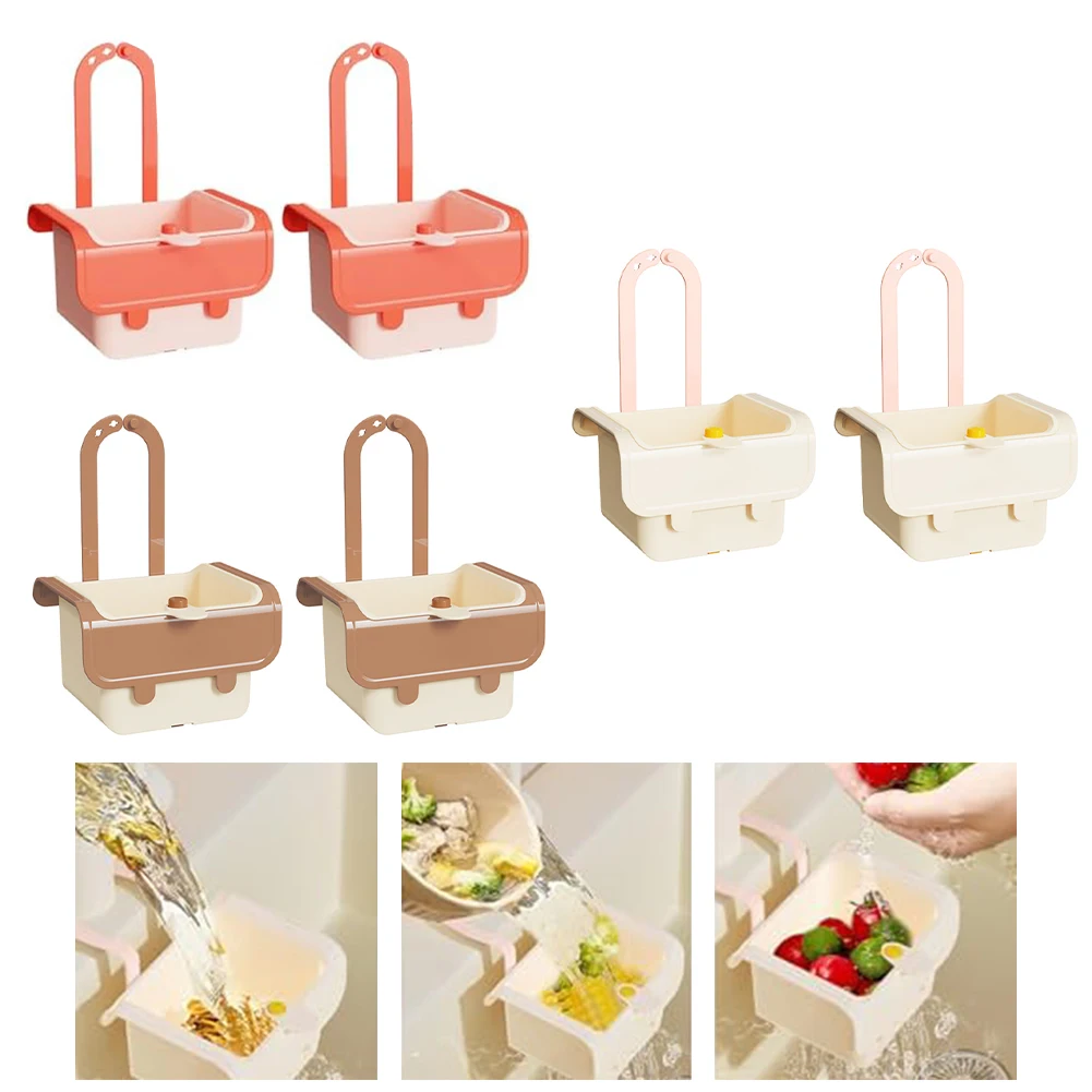 

2 шт. самоочищающееся ситечко для раковины, корзина для слива пищевых отходов со съемным дном, сливная стойка для фруктов и овощей, фильтр для воды