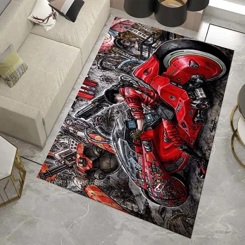 AKIRA Anime Printed Carpet Bedroom Area Rug Sci-Fi Suspense Street Motorcycle Gang Cyberpunk Anti-slip Floor Rug Home Decor