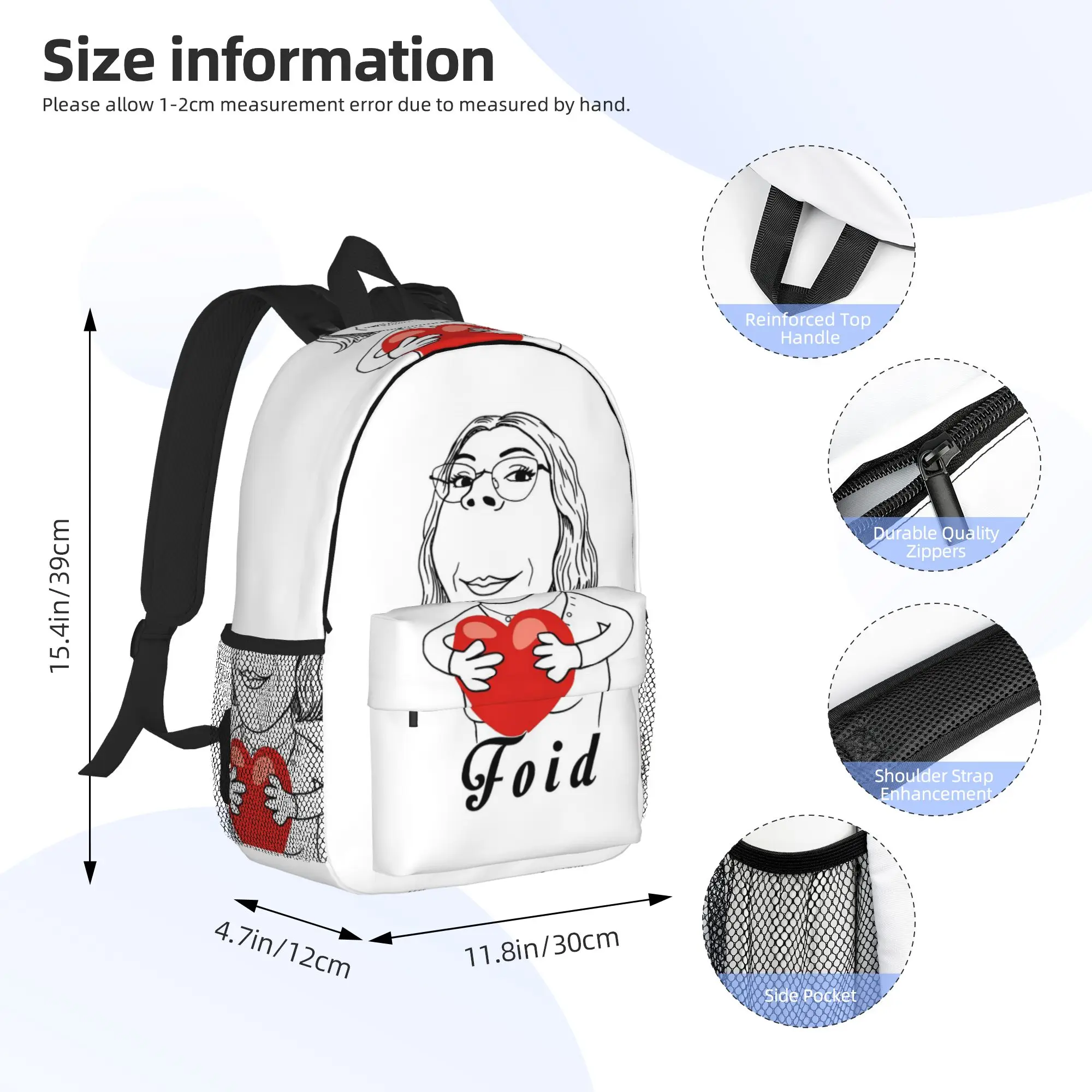 Foid Chud Matching Soyjak Soy Wojak Soyboy Meme Backpack Hot Sale Daypack Boy Girl BookBag Shoulder Bag for Men Women School Bag