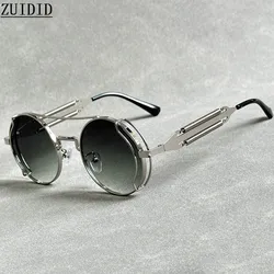 Punk Sunglasses For Men Designer Vintage Round Steampunk Fashion Glasses Retro Sunglasses Women 2024 Gafas De Sol Hombre Lunette
