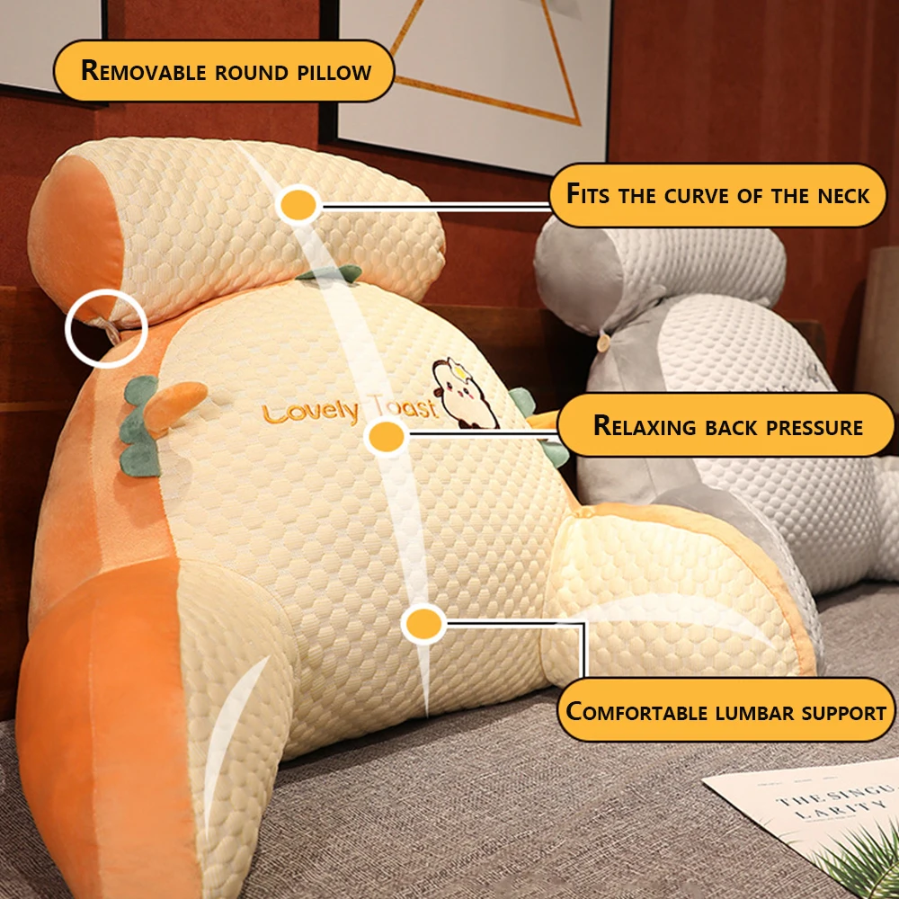 Ice Beans Triangle Cushion Bedside Cartoon Sofa Pillow Back Soft Large Backrest Bedroom Tatami Bay Window Bed Chair Waist Pillow