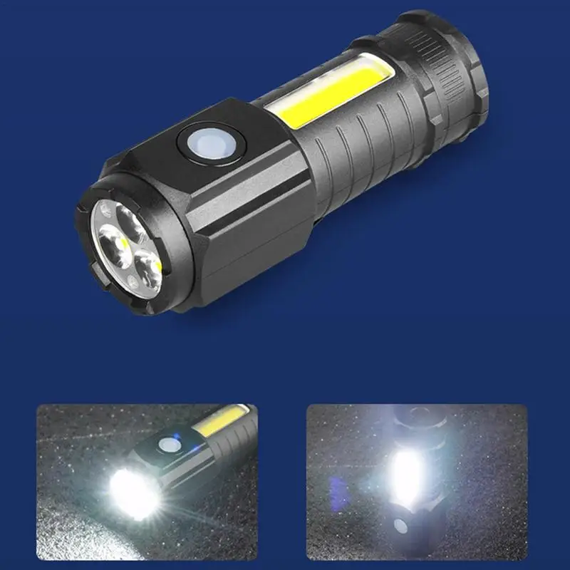 Small LED Flashlights Handheld Small Clip Light Mini Flashlights Rechargeable Pocket Flashlights Adjustable Brightness Magnetic