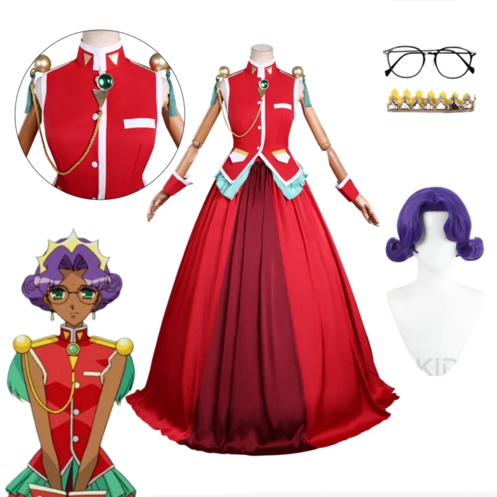 

Revolutionary Girl Utena Utena Tenjou Anthy Himemiya Cosplay Costume Red Formal Dress Women Anime Halloween Comic Con Outfit