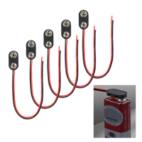 5PCS I-Type 9V Battery Connector 9 Volt Battery Clip 9V Battery Clip Connector with Wire and Hard Buckle Plastic Housing