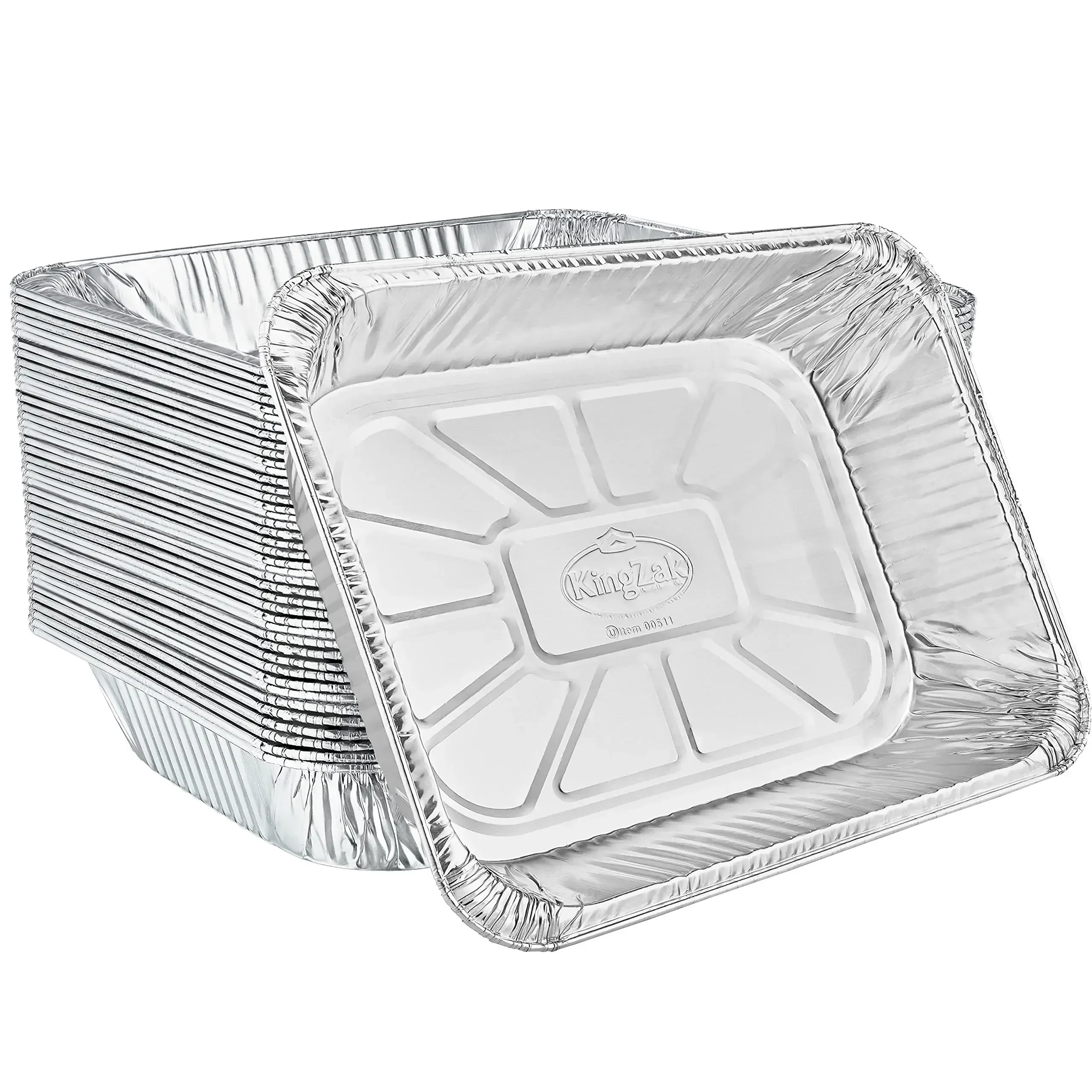 

Aluminum Pans Half Size, 9X13, Extra Heavy Duty Disposable Foil Pans For Baking (100 Pack) Roasting & Chafing, Bulk Quantity for