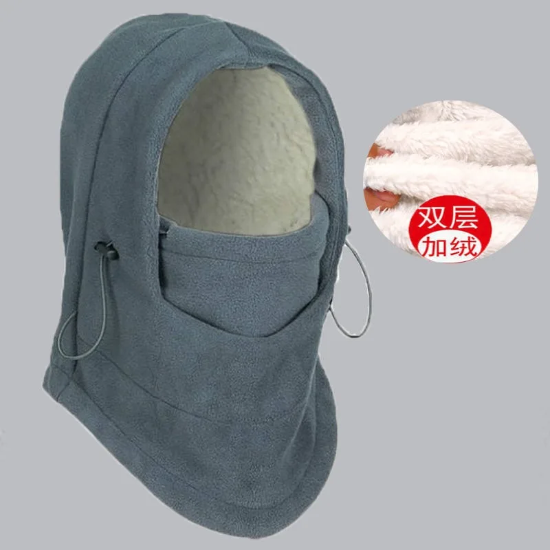 

Winter Outdoor Cycling Hat Windproof Beanie with Fleece Lining Thickened Warm Hat Neck Warmer Face Mask All-in-One Hood