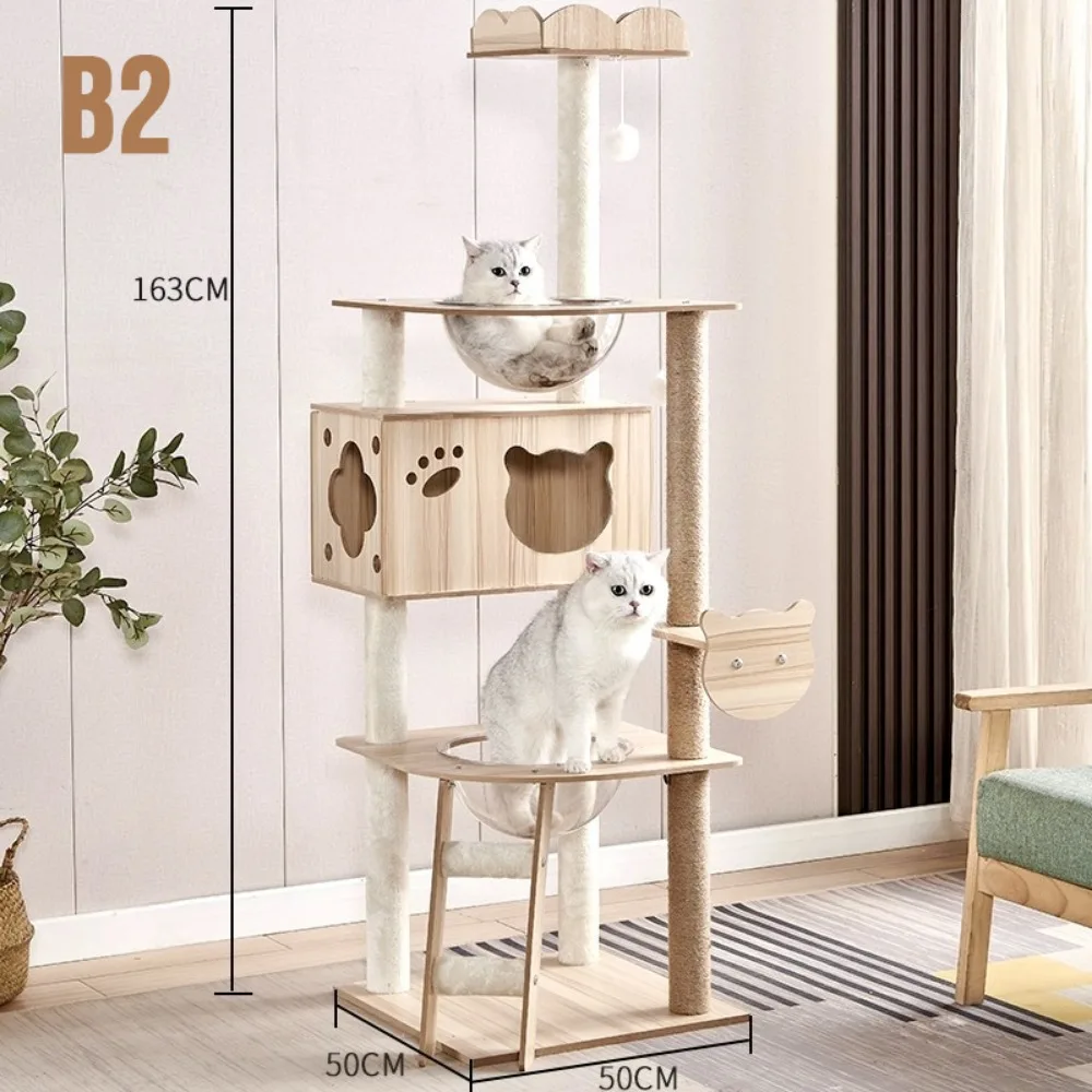 Scratching Board Multi-layer Cat Towers Multi-layer Sisal Rope Cat Tree Tower Large Wooden Cats Tree House Cats Climbing Frame