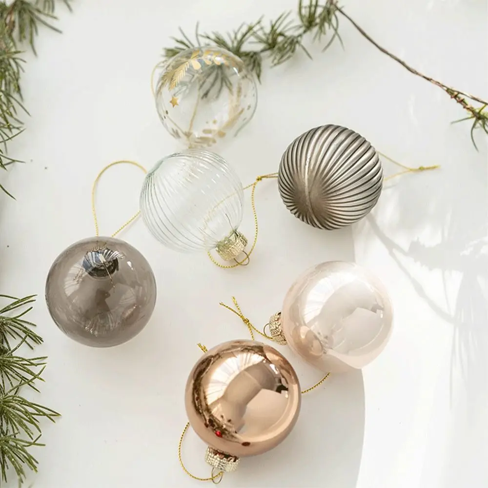 6pcs Crafts Glass Christmas Ball set 6cm Delicate Christmas Tree Pendant Painted Creative Hanging Ornament New Year - view 2