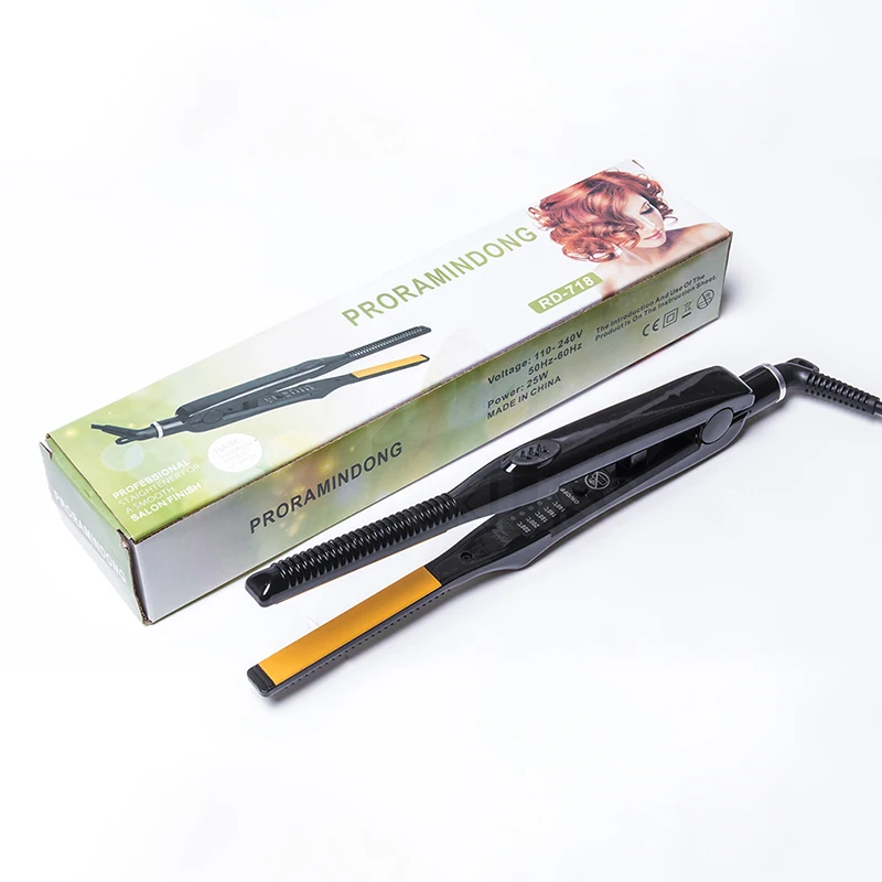 Mini Teddy Wave Hair Straightener Thin Pencil Flat Iron Titanium Professional Salon Hair Curler for Short Hair