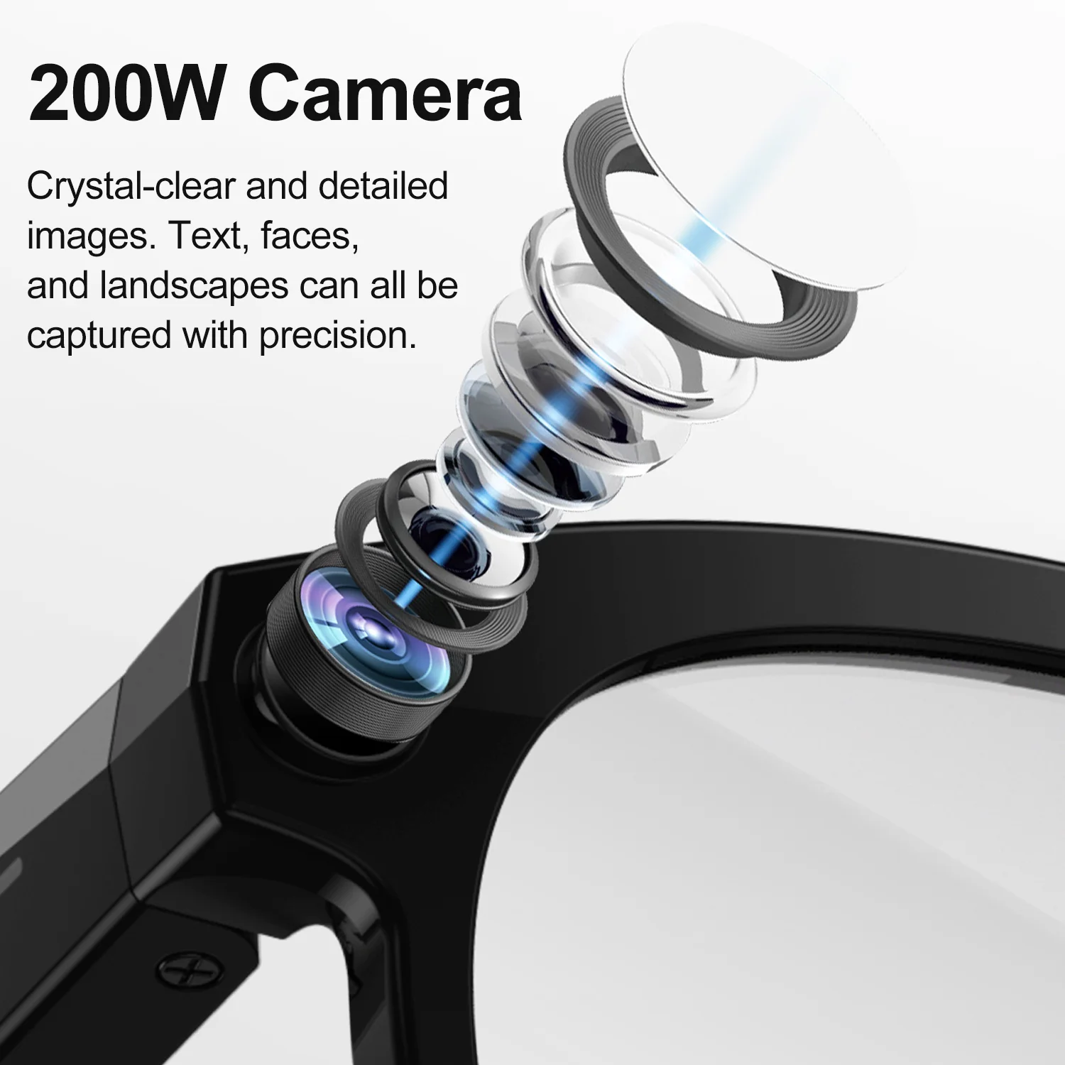 AI Smart Camera Glasses Video Record Bluetooth Calling Voice Assistant Music Player Translation Multifunctional Camera Glasses