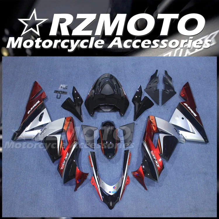 

4Gifts Injection Mold New ABS Bike Fairings Kit Fit For KAWASAKI ZX-10R ZX10R 2004 2005 04 05 Bodywork Set Custom Red Black