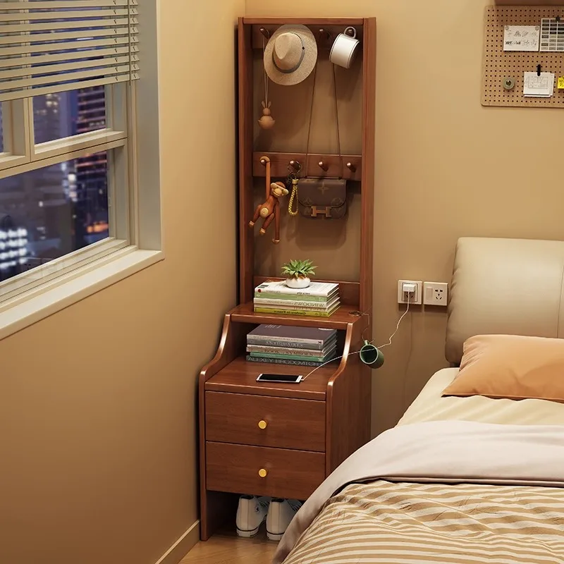 solid-wood-bedside-table-coat-rack-integrated-floor-to-ceiling-small-apartment-bedroom-clothes-storage-rack-household-living