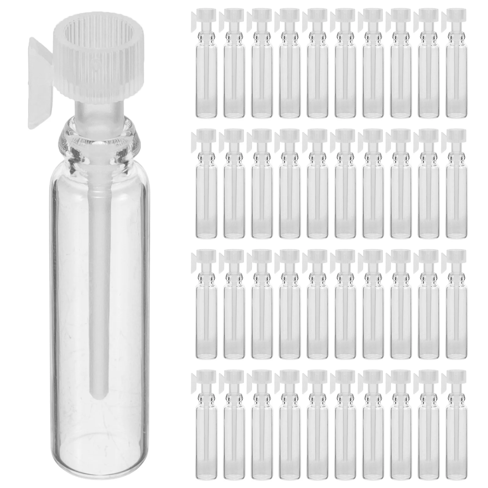 Bouteilles de parfum rechargeables, conteneurs d'huile essentielle, 1ml, Mini rangement de maquillage de voyage Portable Transparent, 100 pièces
