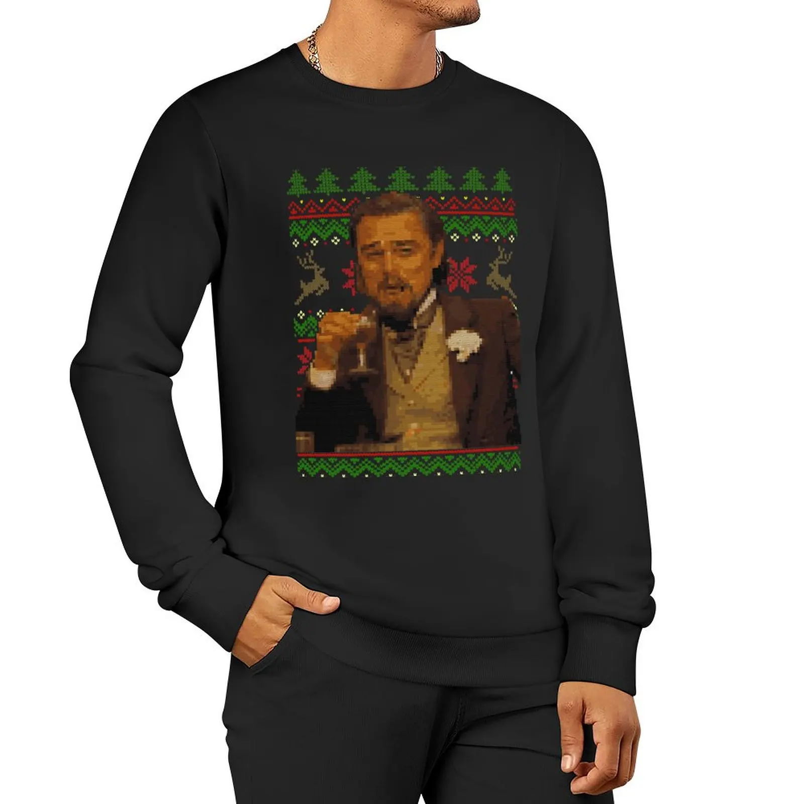 Dicaprio Drinking Meme - Ugly Sweater Sweatshirt aesthetic clothing graphic sweatshirts