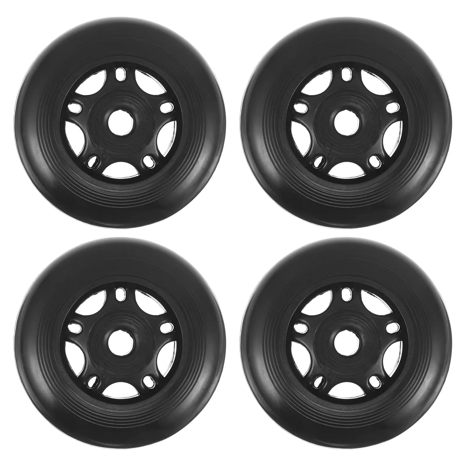 

4pcs Fitness Accessories Roller Exercise Wheels Durable Roller Wheels for Gym Black PP Replacement Home Exercise