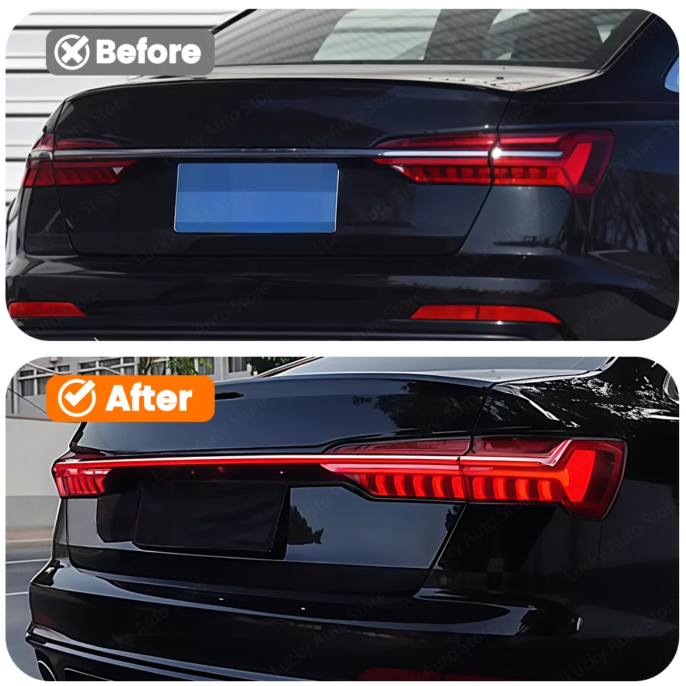 

For Audi A6 A6L C8 LED Taillight Assembly Dynamic Flowing Light Tail Lamp Ambient light 2019-2024 Rear Bumper Taillamps