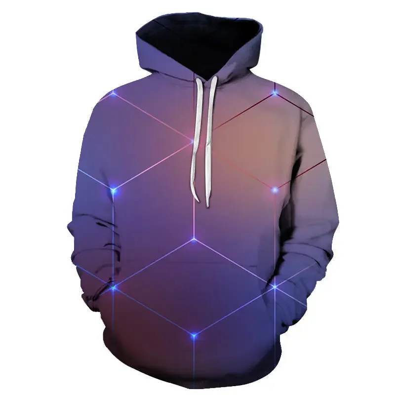 Neue Farbe Block Geometrische Muster Hoodie Männer Damen Kinder 3d Druck Lässige Mode Straße Sweatshirts Leichte Kleidung
