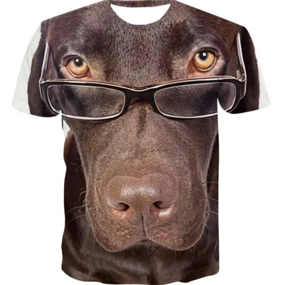 Animals Face Printing T-shirts Children's Cltohing Short Sleeve T shirts Casual Dog Cute Kids Tshirt Fashion Pajamas 2022