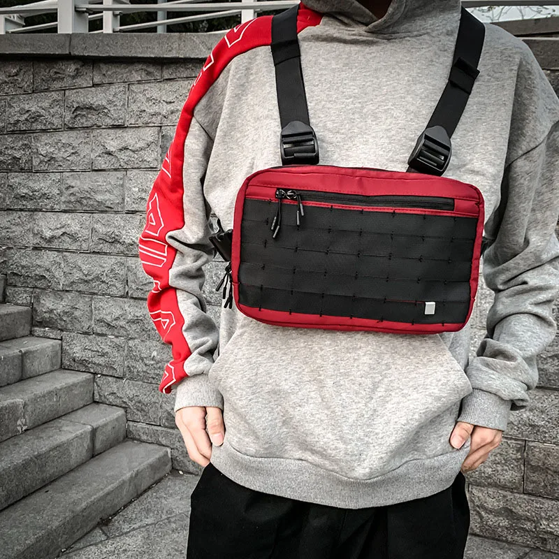 Unisex Tactical Chest Bag Streetwear Functional Chest Rig Bags Fashion Multifunction Cool Vest Hip Hop Bag Chest Pack Kanye West