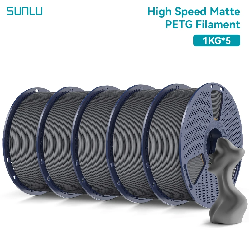 SUNLU Hochgeschwindigkeits-Matt-PETG-Filament 1KG/2KG/3KG/5KG/10KG 1,75mm Ultra-Schneller 600mm/s Druck, Kein Fadenziehen, Für Creality, Bambu Lab