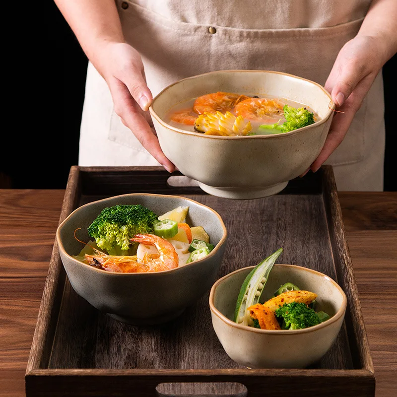 

YFY eating small bowl Japanese tableware rice bowl soup food bowl household creative single ceramic set