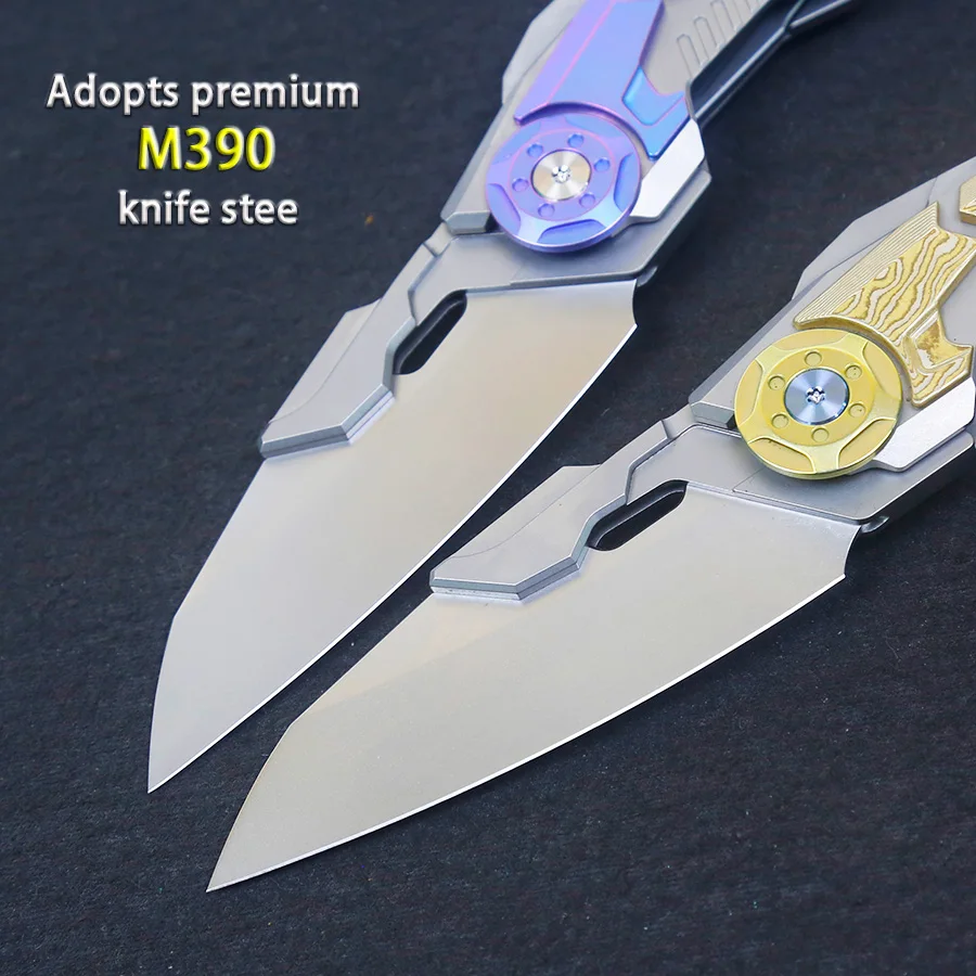 Knife Titanium Alloy Handle Folding Pocket Blade EDC Outdoor Camping Small Knives Hiking Hand Tool Utility Gear Men Gift Compact
