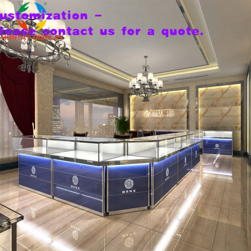 custom.High Quality Custom Jewelry Store Counter Display Versatile Fully Assembled Showcase Sale