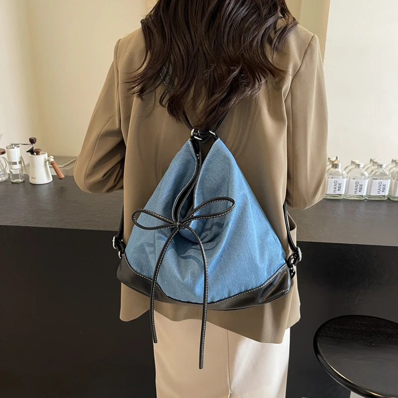 1 Piece Color Matching Large Capacity Backpack Can Be Shoulder Crossbody Bucket Bag