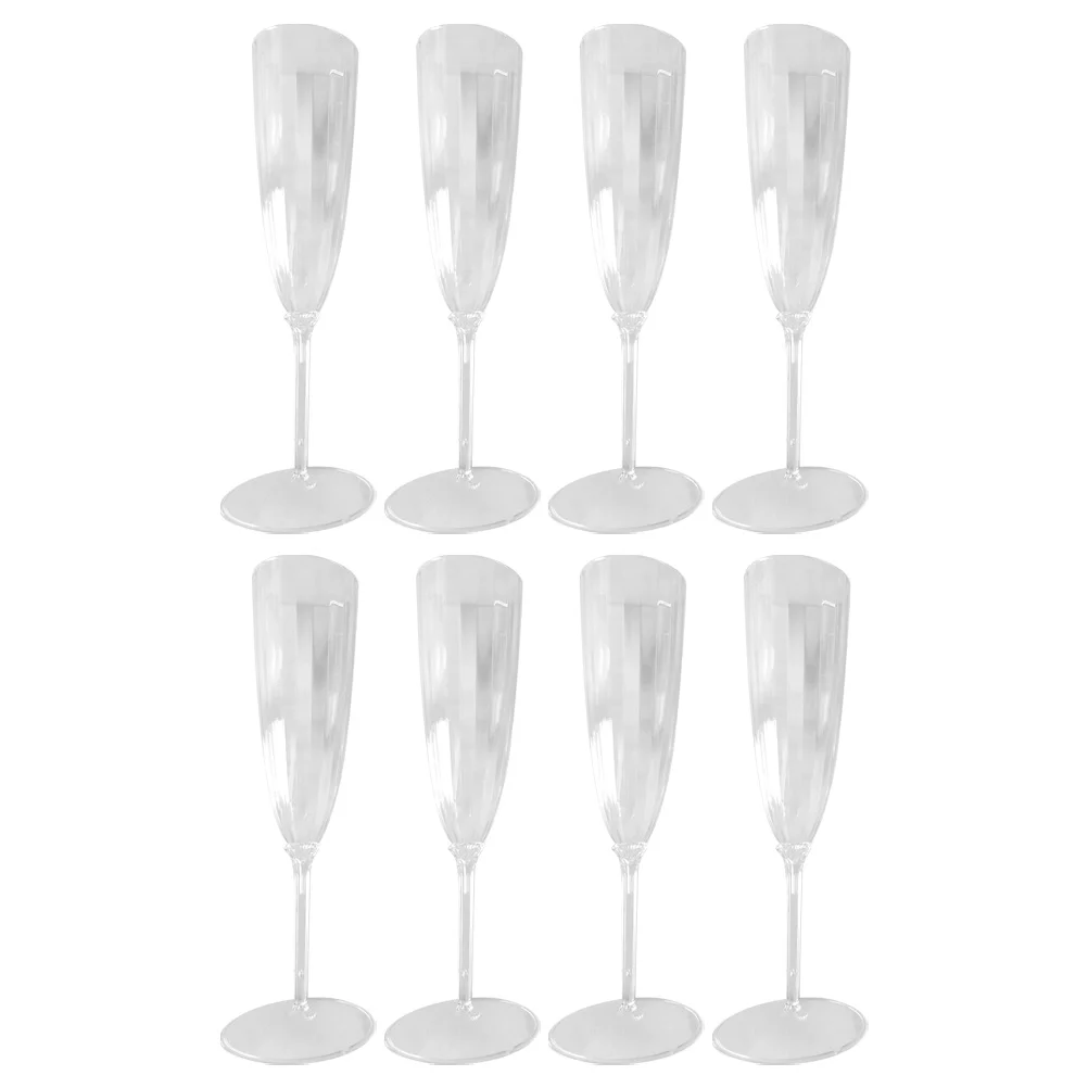 

8 Pcs Disposable Glass Red Glassware Plastic Shatterproof Drinking Glasses