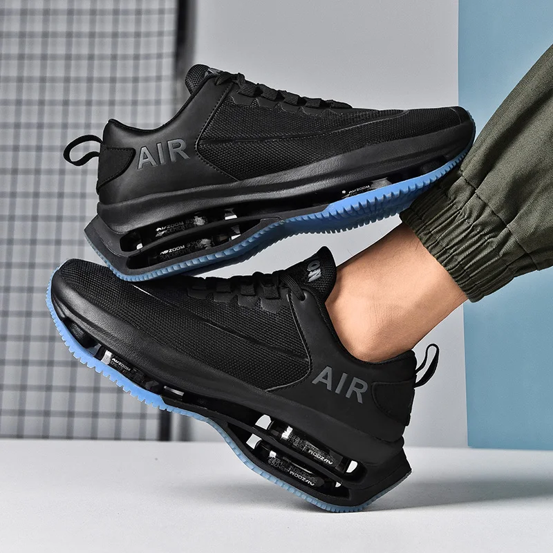 Zapatillas de correr con cojín de aire grande para hombre, zapatos de plataforma de suela gruesa, zapatos de papá, aumento de altura de 5 CM,