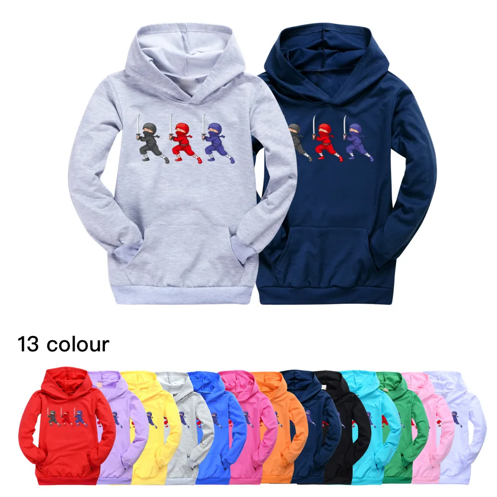 Kaus Hoodie anak-anak, baju Sweater Hoodie Ninja Kidz, jaket lengan panjang kartun, Hoodie bayi musim gugur/musim dingin