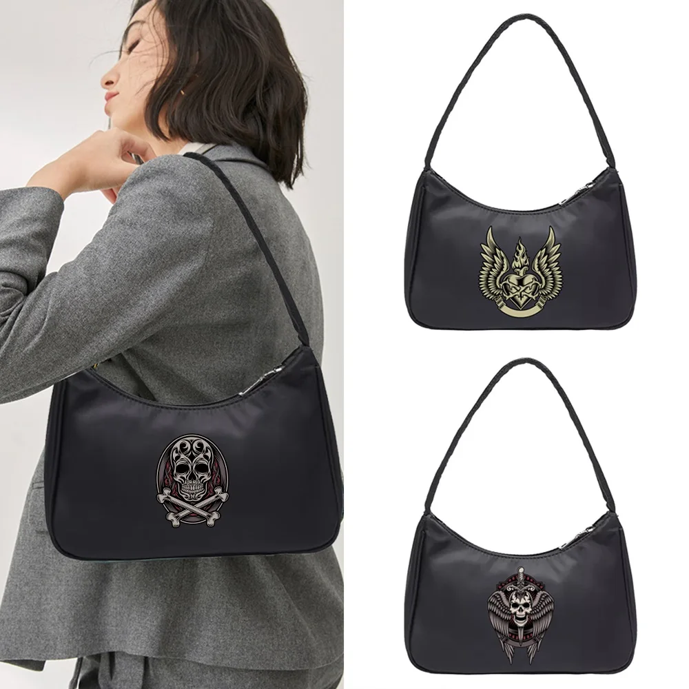 Shoulder Underarm Bags Coin Purse Women‘s Handbags Designer Print Skull Pattern Hobo Shoulder Small Pouch Totes Shopping Bag