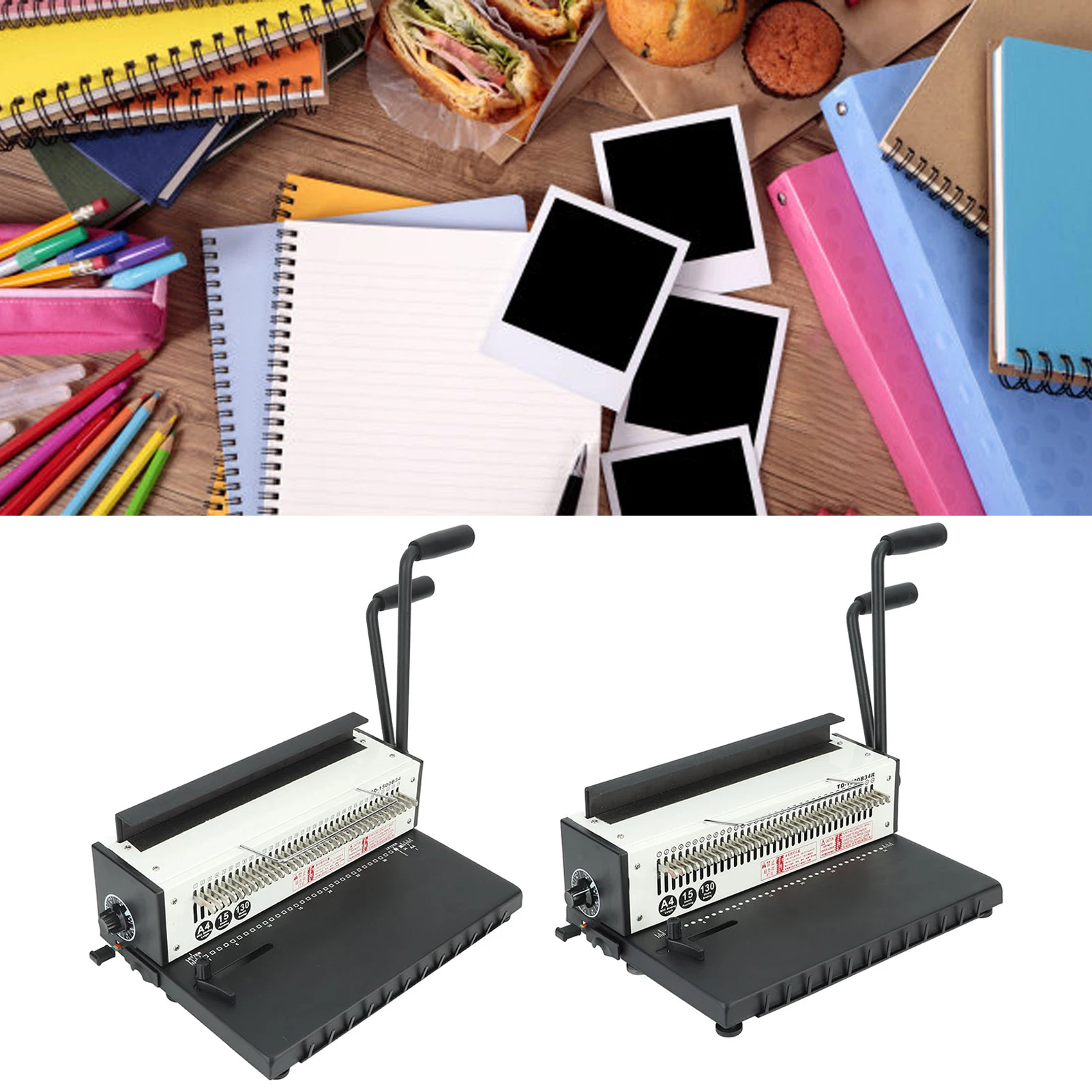 

Binding Machine 3:1 Pitch Spiral 34 Holes 2 Coil Punching Machine for A4 Letter Size Coil Coil Binding Machine