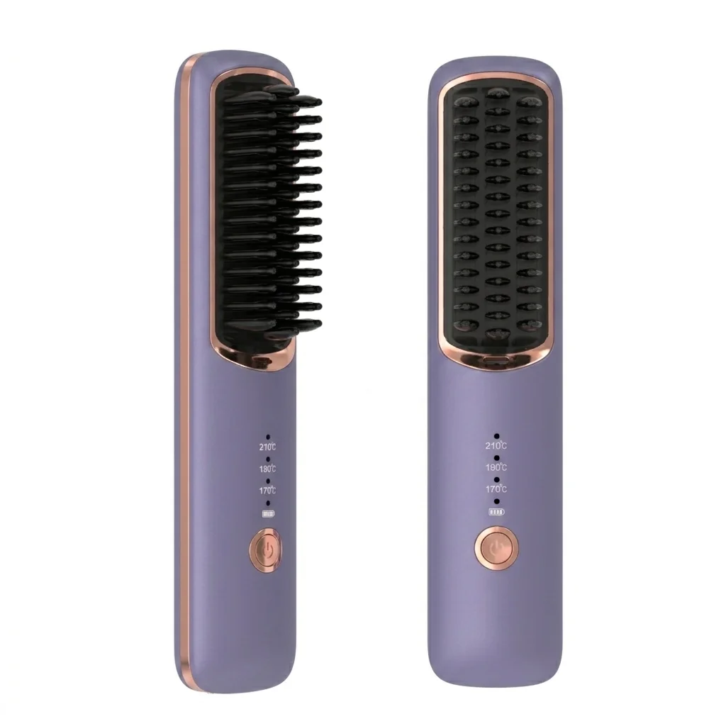 OEM ODM Mini Wireless Ceramic Hair Straightener Brush Cordless Safety Portable USB Styler Household & Hotel Use Bulk Buy
