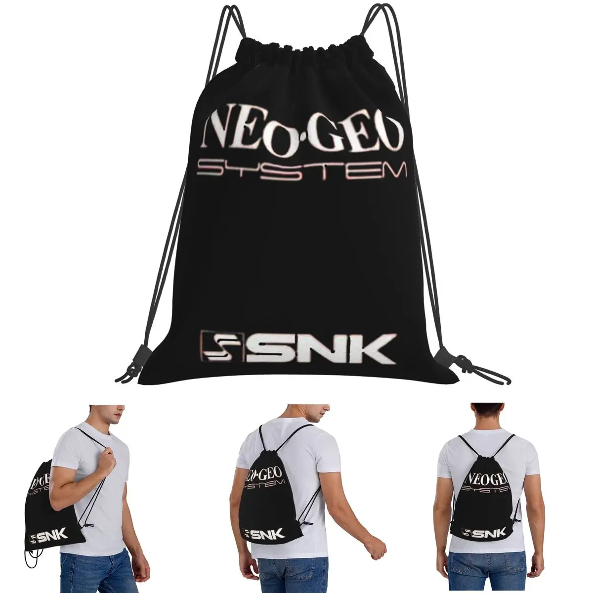 Neo Geo Logo Neogeo Arcade Backpacks Multi-function Drawstring Bundle Pocket Sports Bag Book Bags for Travel Students