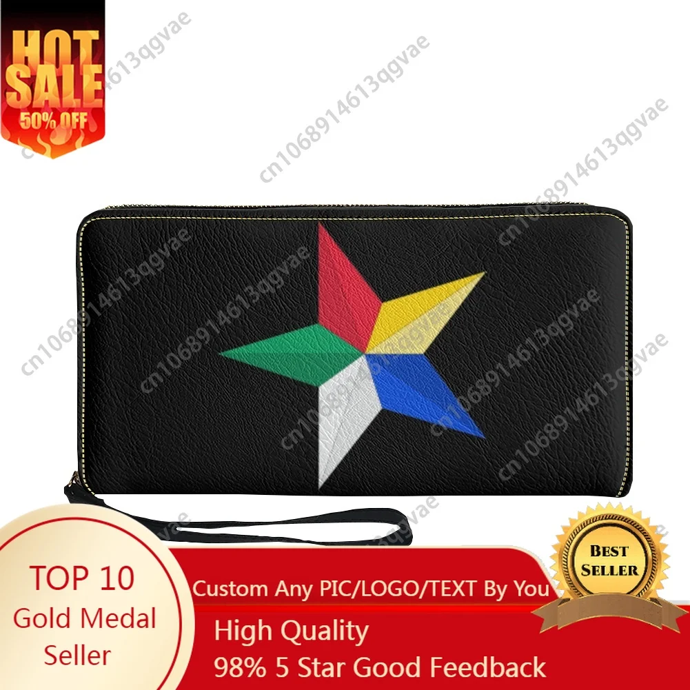 

Support The Druze Logo Druze Star Custom Purse Mens Womens Teenagers Zipper Long Wallets Double Print Portable Wallet Gift Bag