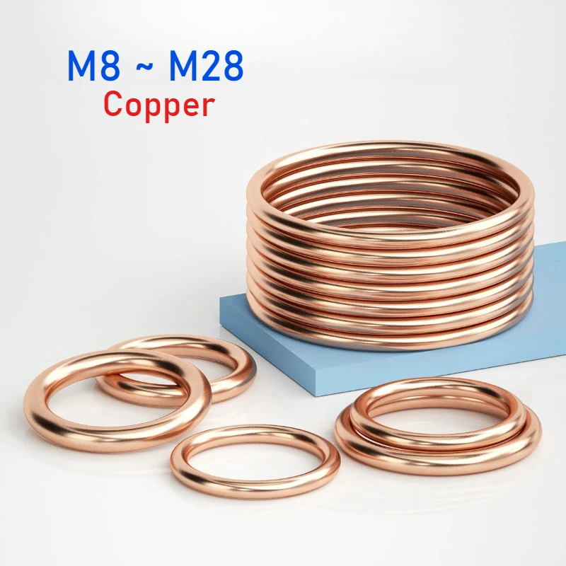 Leijiu M8 M10 M12~m28 Copper-clad Cotton Sealing Gaskets Crushed Gaskets Oil Pan Round Screw Seals,extruded Gaskets