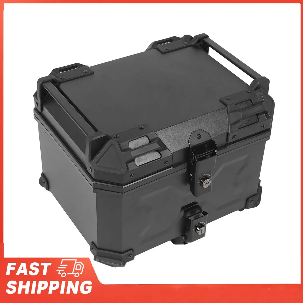 

45л мотоциклетный верхний ящик, универсальный водонепроницаемый задний чехол для хранения инструментов для багажа, хвостовой ящик с быстросъемной пластиной, инструменты